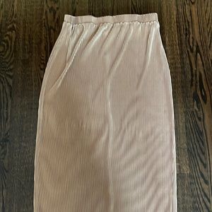 Ribbed beige nude Maxi skirt